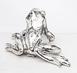 Фигурка Лягушка  любопытная серебрянная, фото 7
