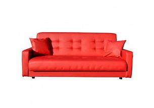 Прямой диван-кровать Крафт, Аккорд красный Боннель 120 экокожа, книжка, фото 2