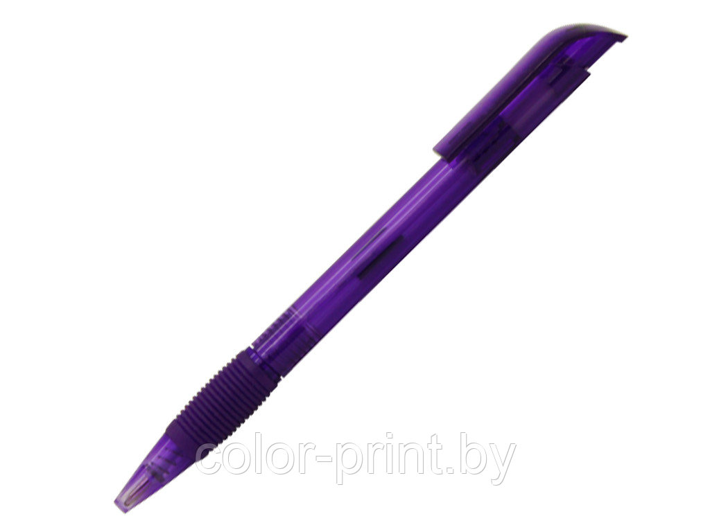 Ручка шариковая, пластик, прозрачный, фиолетовый