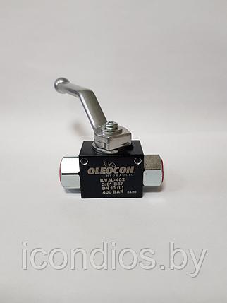 Кран шаровый гидравлический трехходовой 3/8, фото 2