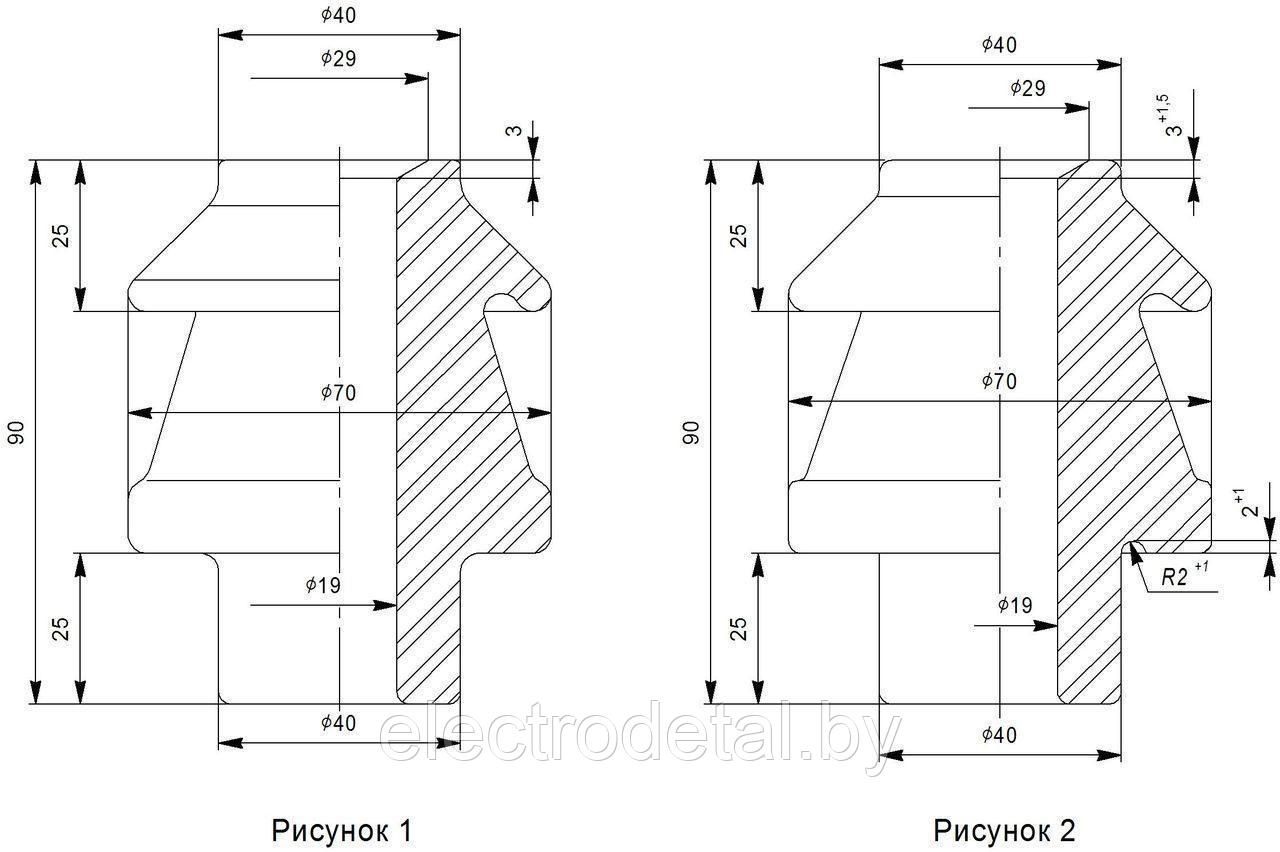 Изолятор неармированный фарфоровый ИПТ-1/400 I О1