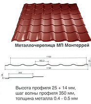 Металлочерепица Монтеррей, 0.40 мм (Металлпрофиль), фото 3