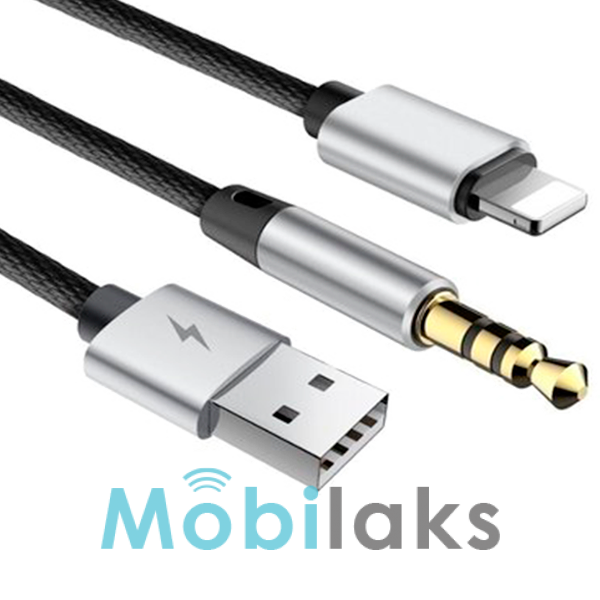 Кабель Baseus Lightning to USB/Mini-jack 3.5 L34 1.2M