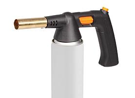 Горелка газовая с ручкой на резьбовой баллон, пьезоподжиг, анти-вспышка, 21,5*12,5*5,5 см (AGT-S-04)