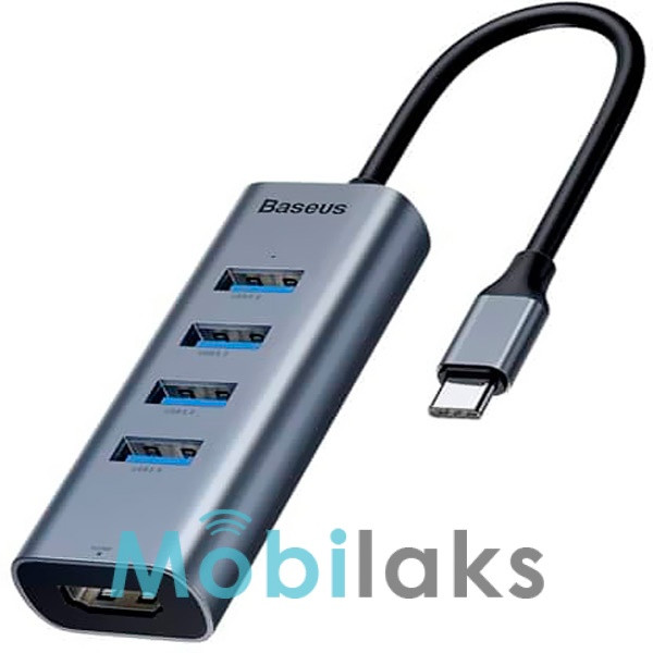 USB-концентратор Baseus Enjoyment Series USB-C to HDMI/4xUSB 3.0 CAHUB-N0G