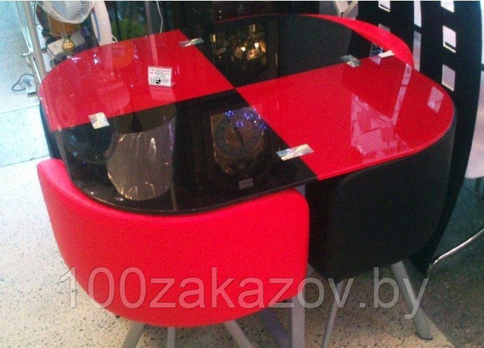 Стеклянный обеденный стол DT534. Комплект мебели стол со стульями - фото 3 - id-p5633356