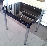 Стеклянный кухонный стол. Обеденный раздвижной стол трансформер 6069-3, фото 2