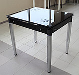 Стеклянный  кухонный стол. Обеденный  раздвижной  стол трансформер 6069-3, фото 3