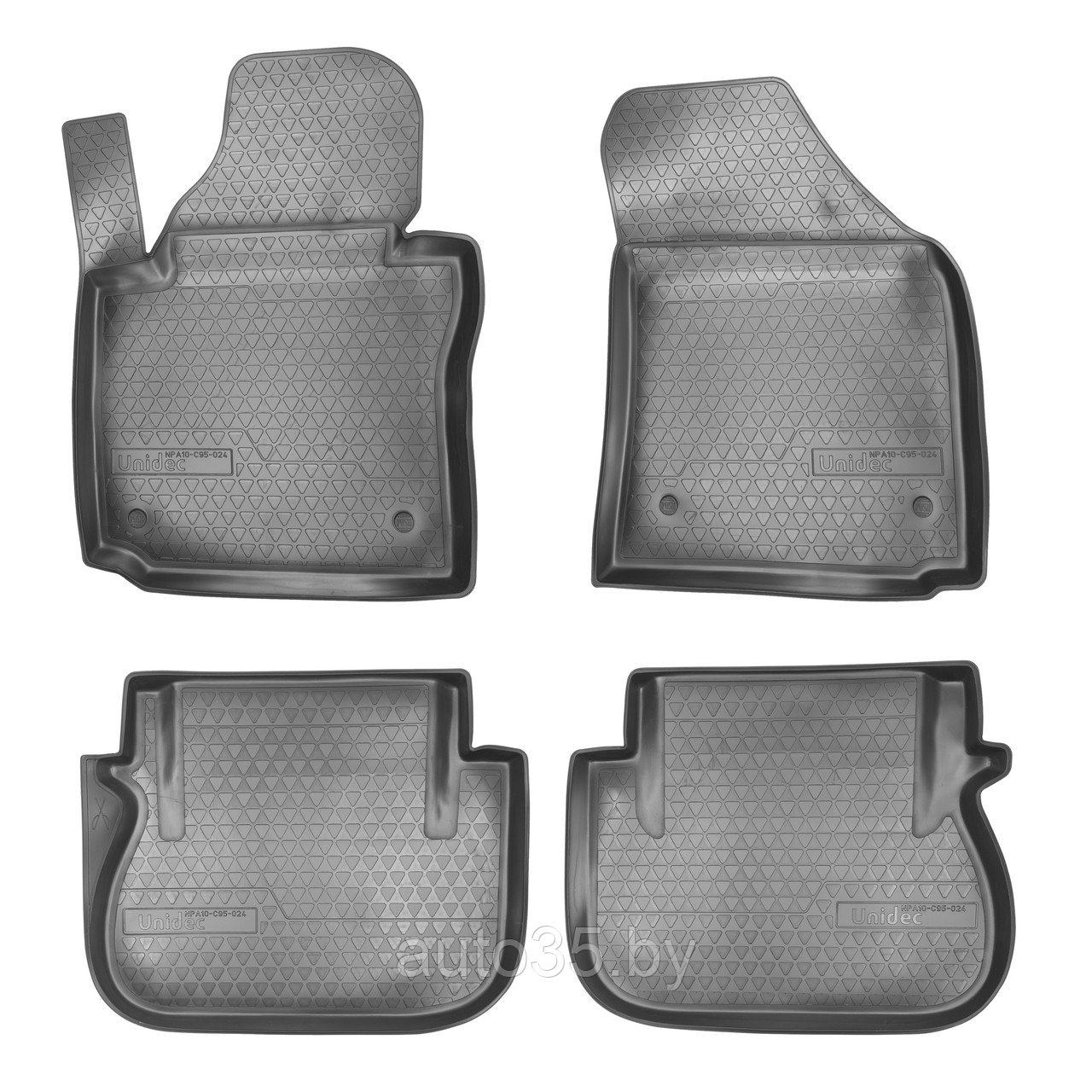 Коврики салонные для Volkswagen Caddy III (2004-2015)\ Volkswagen Caddy IV (2015) (2 задн.сдвижные двери)