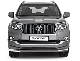 Защита "Rival" переднего бампера d76 для Toyota Land Cruiser Prado 150 рестайлинг (Style) 2019-2020.