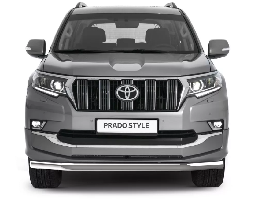 Защита "Rival" переднего бампера d76 для Toyota Land Cruiser Prado 150 рестайлинг (Style) 2019-2020. - фото 1 - id-p80427500