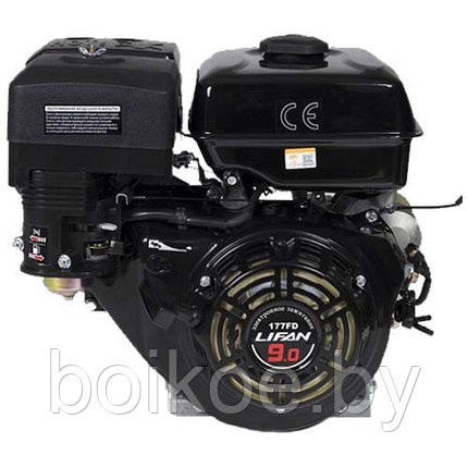 Двигатель Lifan 177F-D для мототехники (9 л.с., шпонка 25 мм, 7А, 90*90, электростартер), фото 2