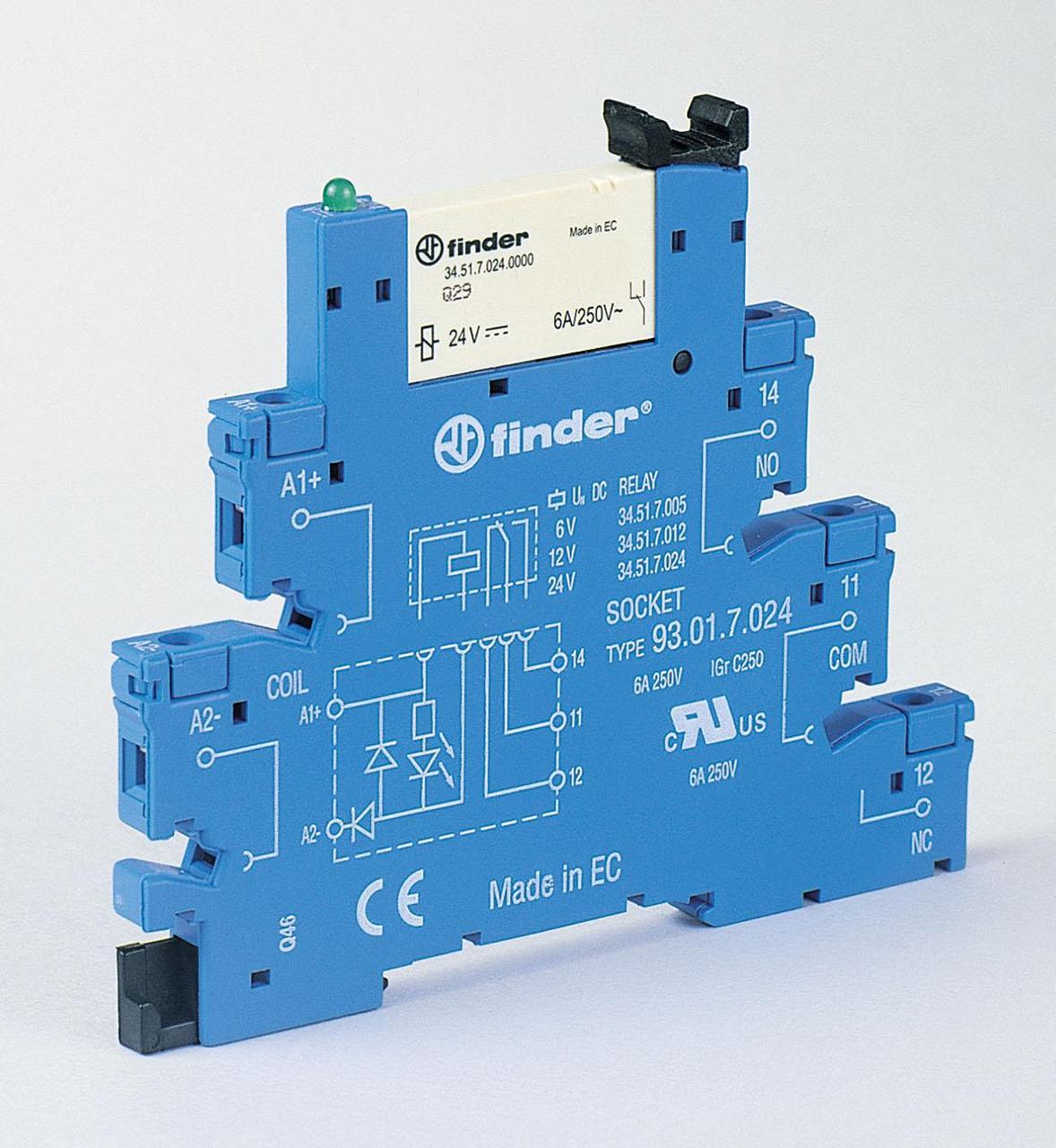 Интерфейсный модуль реле FINDER 6А (~/= 240В AC/DC) / 38.51.0.240.0060