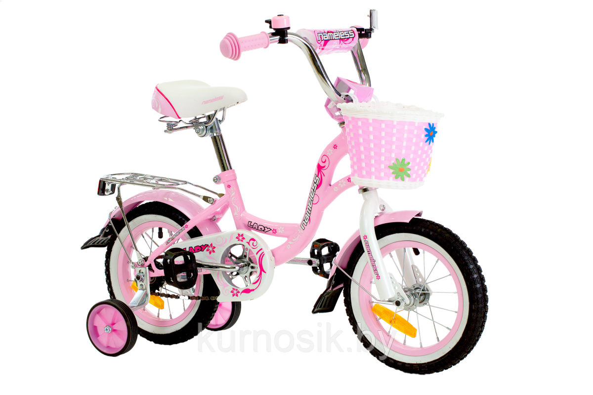 Велосипед детский Nameless Lady 12" розово-белый