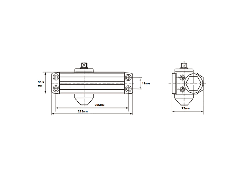 Доводчик дверной Elementis/Oubao 604 EN4 (EN-Size 3/4, с тягой, коричневый) - фото 2 - id-p120464636