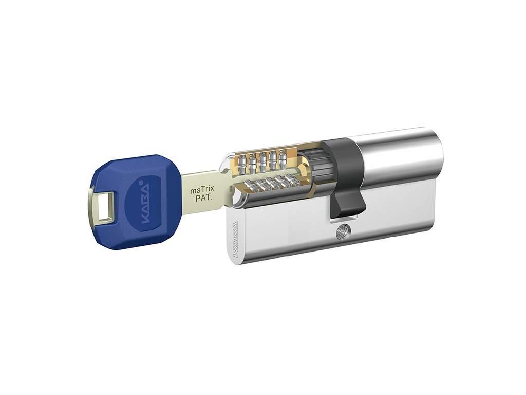 [ПОД ЗАКАЗ] Личинка замка двери Kaba maTrix 30/35 (3 ключа [Large Key] с пласт. наклад. (синяя), - фото 1 - id-p120464806