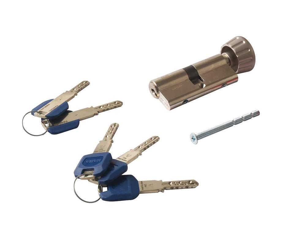 [ПОД ЗАКАЗ] Личинка замка двери Kaba maTrix 35(р)/35(к) (3 ключа [Large Key] с пласт. наклад. (синяя),