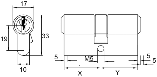 Личинка замка двери Elementis 30/35 (никелированный) - фото 2 - id-p120464875