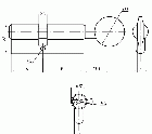 Личинка замка двери с ручкой Elementis 40(р)/55(к) (никелированный), фото 3