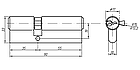 Личинка замка двери Elementis 35/55 (5 ключей, никелированный), фото 3