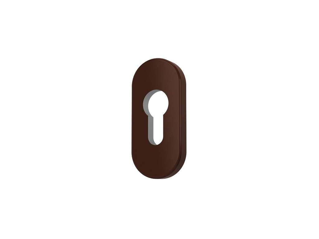 Накладка на цилиндр замка овальная Medos (33.4x74 мм, коричневый) - фото 1 - id-p120465055