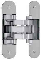 Петля скрытая для компланарных дверей, универсальная, 3D, 130x32/25 мм, 60 кг, цамак и алюминий, с 4