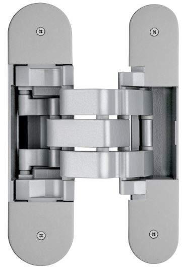 Петля скрытая для компланарных дверей, универсальная, 3D, 130x32/25 мм, 60 кг, цамак и алюминий, с 4 - фото 1 - id-p120465348