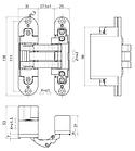 Петля скрытая для компланарных дверей, универсальная, 3D, 130x32/25 мм, 60 кг, цамак и алюминий, с 4, фото 3