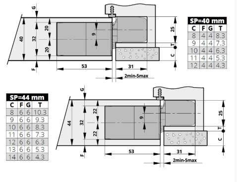 Петля скрытая для компланарных дверей, универсальная, 3D, 130x32/25 мм, 60 кг, цамак и алюминий, с 4 - фото 4 - id-p120465348