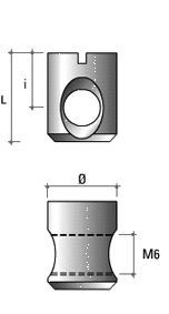 Стяжка винтовая FIRMAX (L=15 мм, L1=7.5 мм, D=10 мм, М6, сталь) - фото 2 - id-p120466757