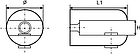 Полкодержатель для стеклянных полок PERMO (d=16 мм, H=7.5 мм, L1=24 мм, хром), фото 2