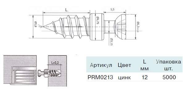 Дюбель для полкодержателя PERMO (D=5 мм, L=12 мм, EURO, цинк) - фото 5 - id-p120466896