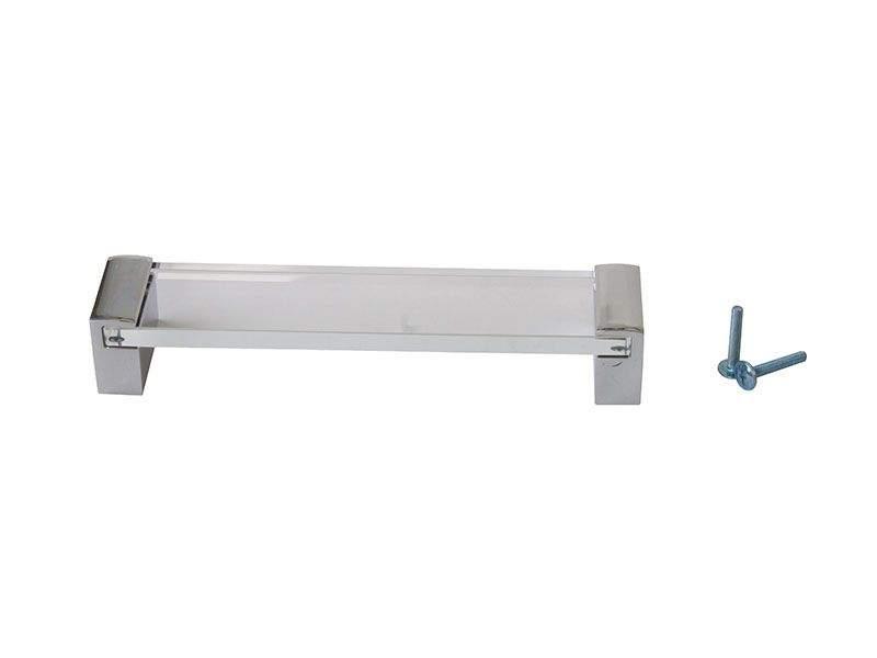 Ручка-скоба для мебели FIRMAX (160 мм, стекло+металл, хромированный) - фото 2 - id-p120466906