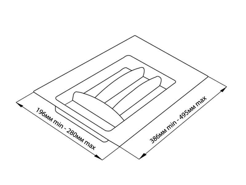 Лоток для столовых приборов в ящик Firmax (300-350 мм, серый) - фото 2 - id-p120466960