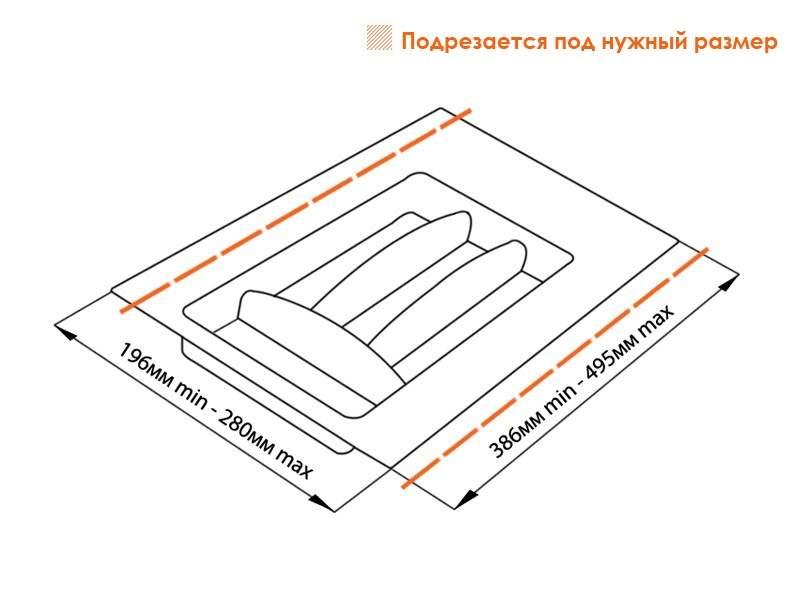 Лоток для столовых приборов в ящик Firmax (300-350 мм, серый) - фото 3 - id-p120466960