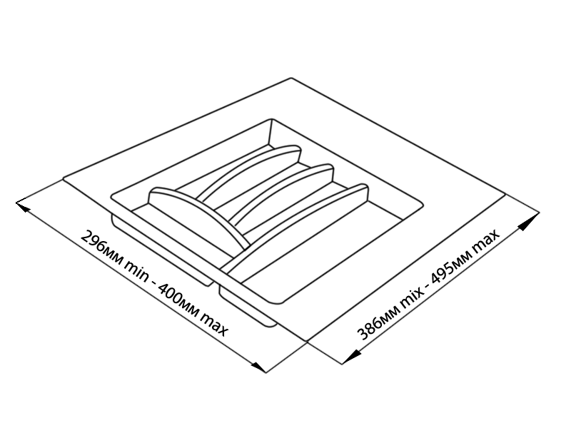 Лоток для столовых приборов в ящик Firmax (400-450 мм, белый) - фото 2 - id-p120466961