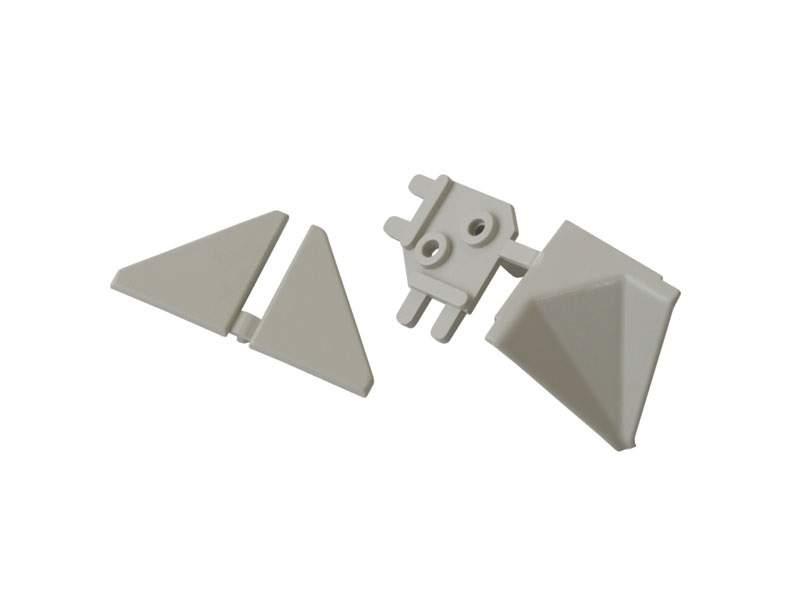 Комплект соед. для треугольного пристеночного бортика SCILM (пластик, серый, под вставку) - фото 3 - id-p120466972