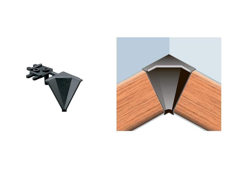 Угловой соед. элемент треугольного пристеночного бортика SCILM 90° [внутренний угол] (H=30 мм, пластик, серый) - фото 4 - id-p120466978