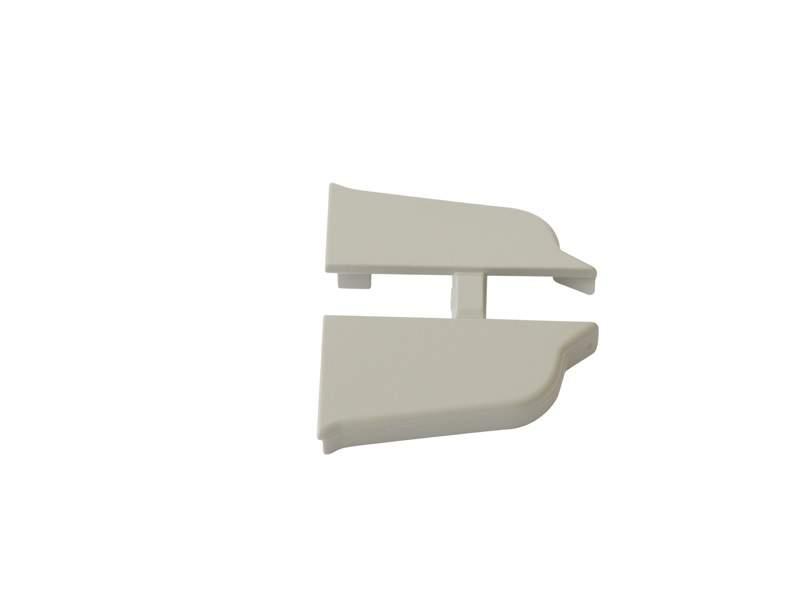 Комплект торцевых заглушек овального пристеночного бортика SCILM (H=45 мм, пластик, серый) - фото 2 - id-p120466981