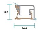 Пристеночный бортик прямоугольный SCILM (15х20 мм, L=3900 мм, алюминий), фото 2