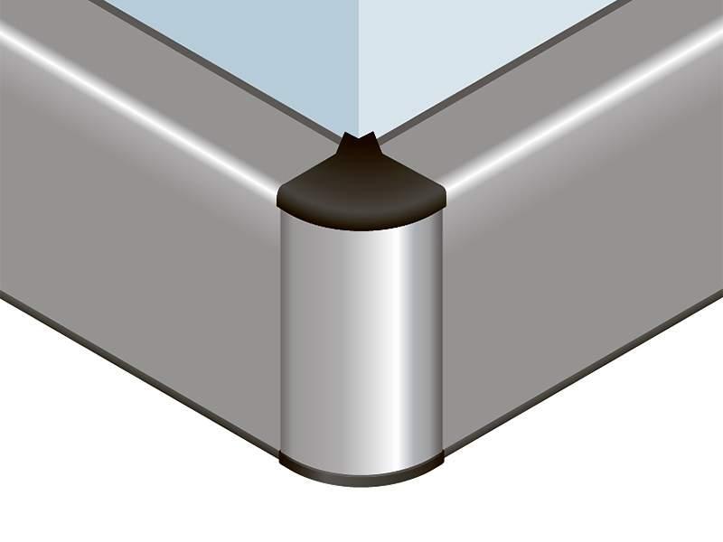 Угловой соед. элемент прямоугольного пристеночного бортика SCILM 90° [внешний угол] (пластик, серый)