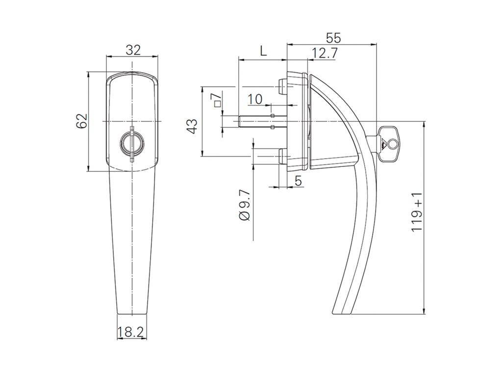 Ручка для окон из ПВХ с ключом Roto Swing (Штифт=37 мм, 90°, серобро натуральное) - фото 2 - id-p120467607