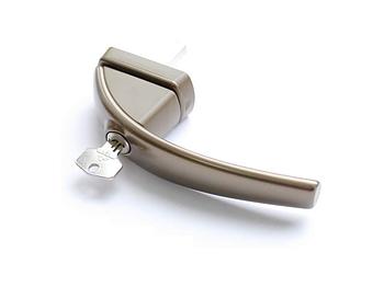 Ручка для окон из ПВХ с ключом Roto Swing  (Штифт=37 мм, 90°, тёмная бронза)