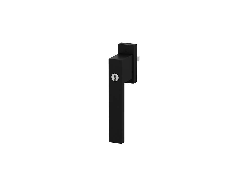 Ручка для окон из ПВХ с ключом Internika/Medos Dublin (Штифт=35 мм, 45°, черный матовый) - фото 1 - id-p120467625