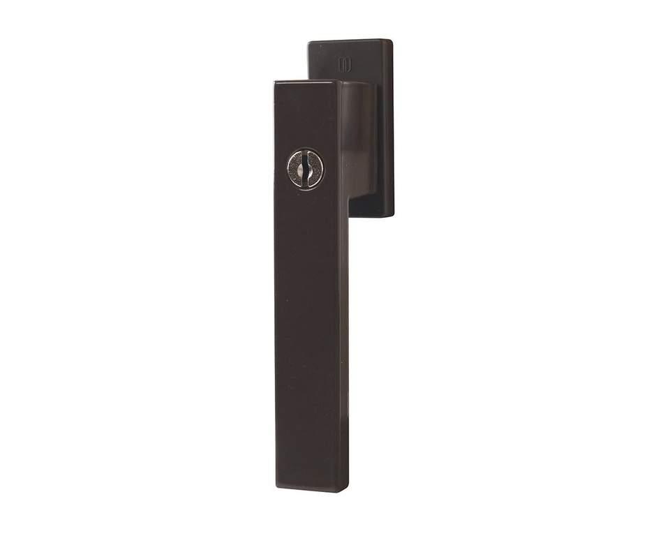 Ручка для окон из ПВХ с ключом Internika/Medos Dublin (Штифт=35 мм, 45°, коричневый) - фото 1 - id-p120467626
