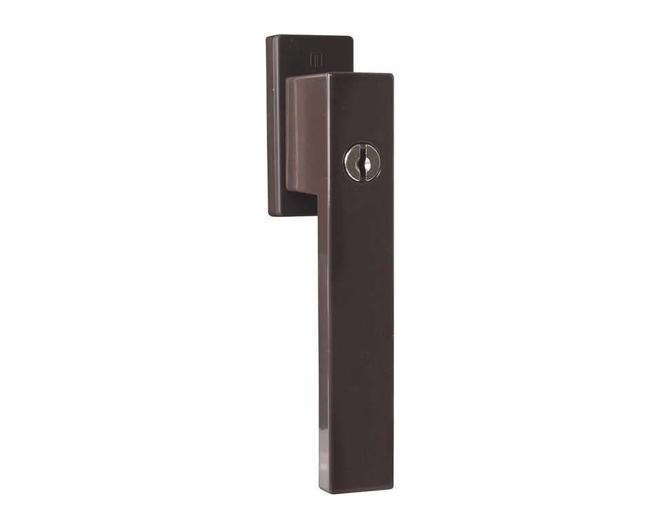 Ручка для окон из ПВХ с ключом Internika/Medos Dublin (Штифт=35 мм, 45°, коричневый) - фото 4 - id-p120467626