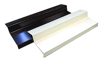 Алюминиевые отливы балконные BAUSET (B=135 мм, белый RAL9016) [РАСПИЛ В РАЗМЕР]