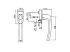 Ручка для окон из ПВХ Roto Line (Штифт=37 мм, 45°, белый) [Secustic], фото 2