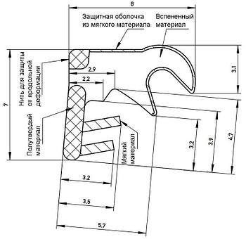 Уплотнитель для окон на наплаве Deventer SP33 (киби) [норма отпуска 5 м]