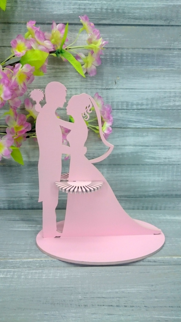 Салфетница "Жених и невеста" цвет: нежно-розовый
